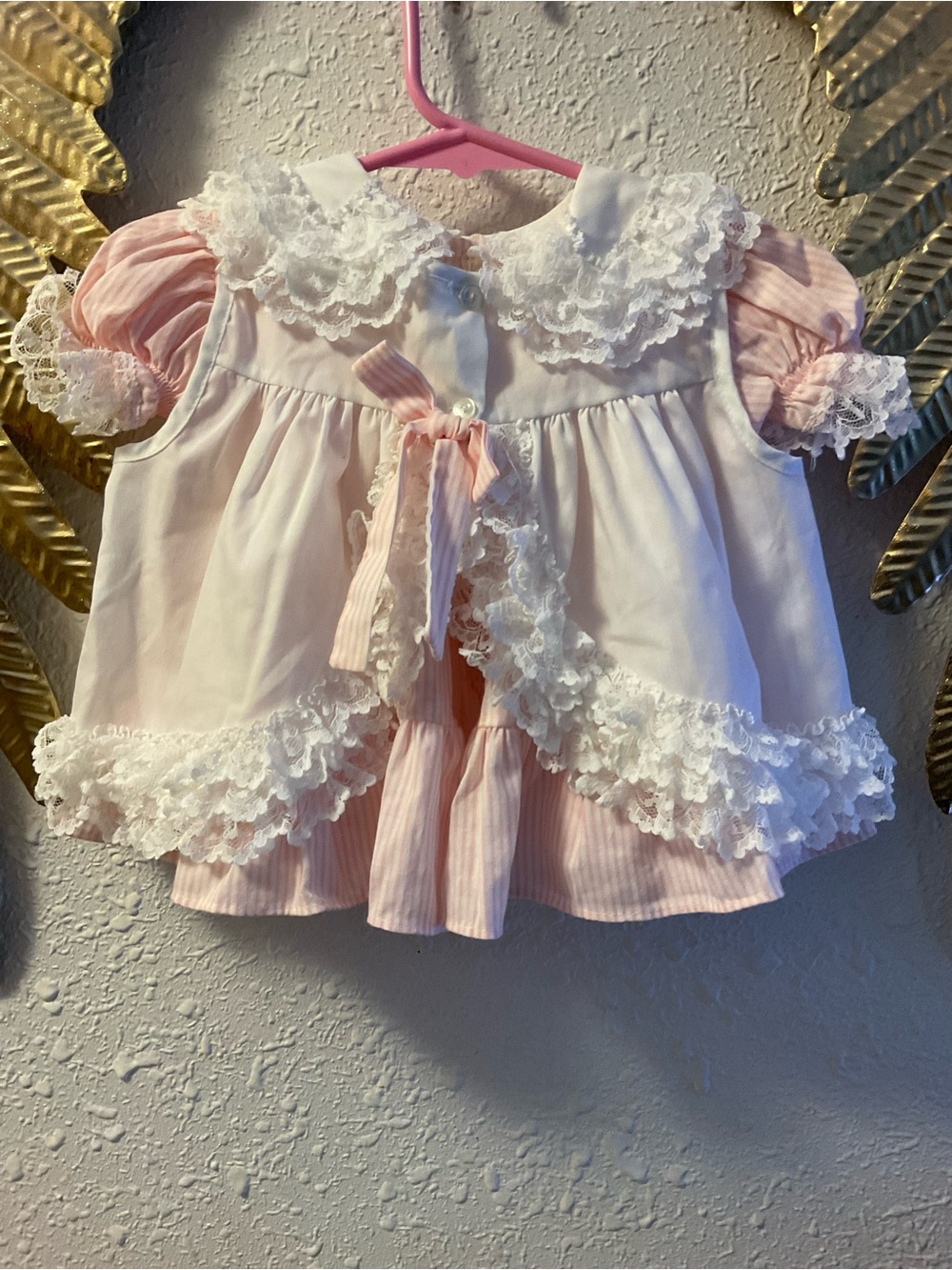 Vintage Bryan Baby Girl Pink Ruffle Dress 3-6 months - Picture 4 of 7